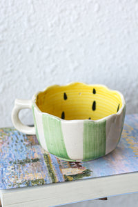 Yellow Watermelon Scalloped Mug