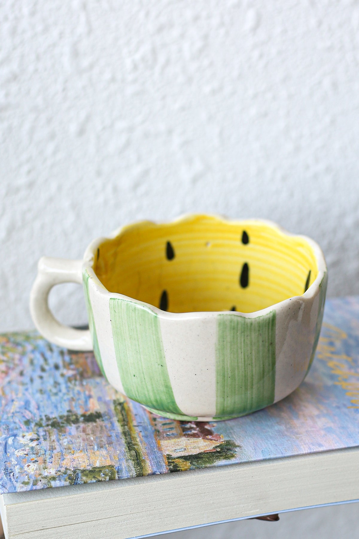 Yellow Watermelon Scalloped Mug