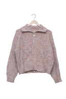 Pastel Confetti Zip-Up Knit Cardigan