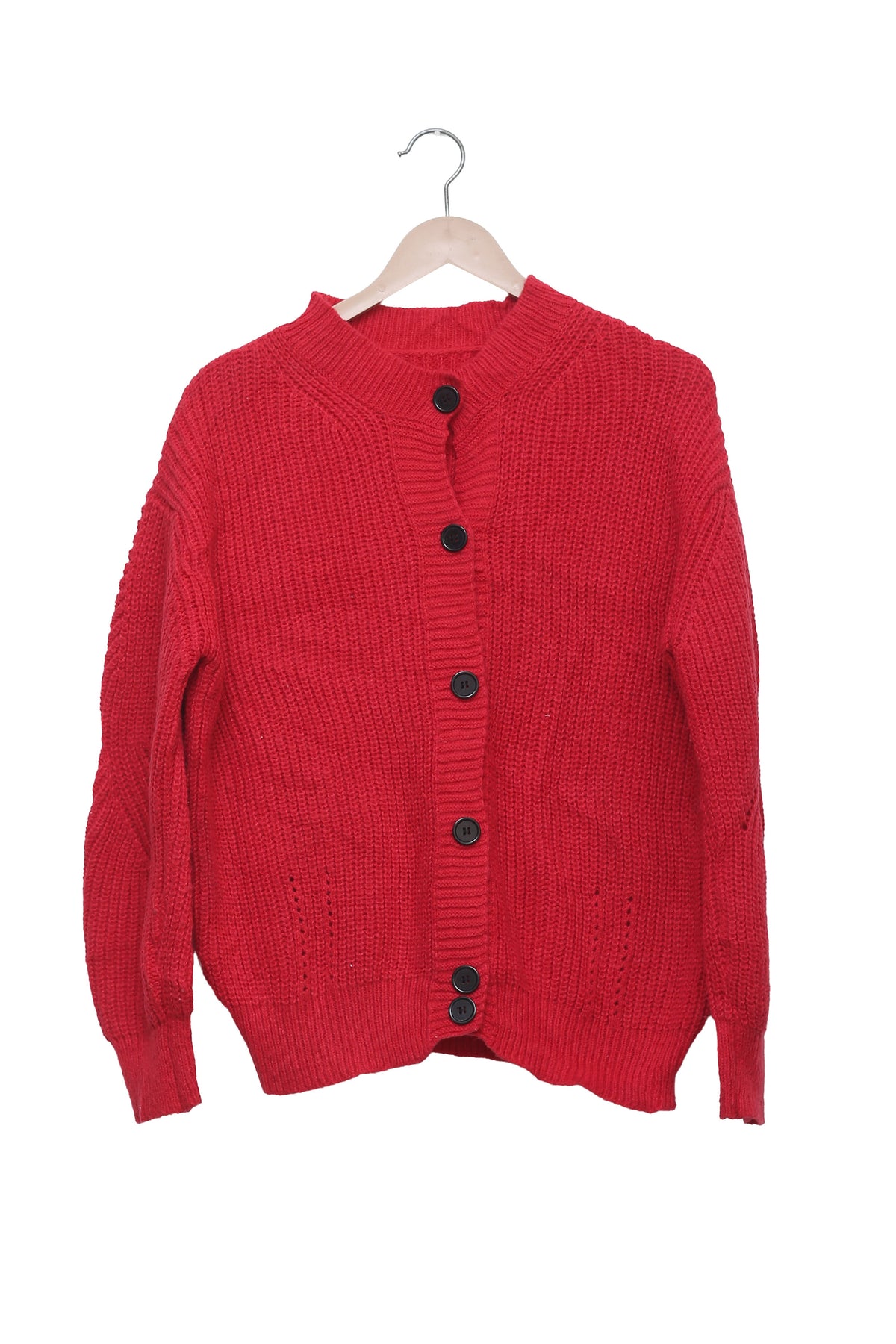 Cherry Pop Button-Up Knit Cardigan