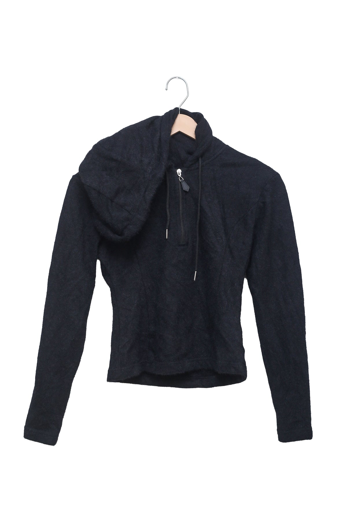 Black Chill Mode Half-Zip Knit Hoodie