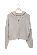 Oatmeal Slow Sunday Zip-Up Knit Hoodie