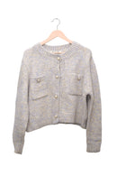 Silver Mist Pearl Pocket Cardigan