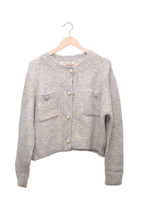 Silver Mist Pearl Pocket Cardigan