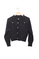 Noir Pearl Button Cardigan