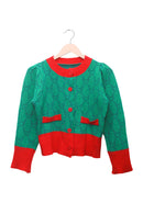 Emerald Cherry Contrast Cardigan