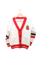 Strawberry Varsity Cream Cardigan