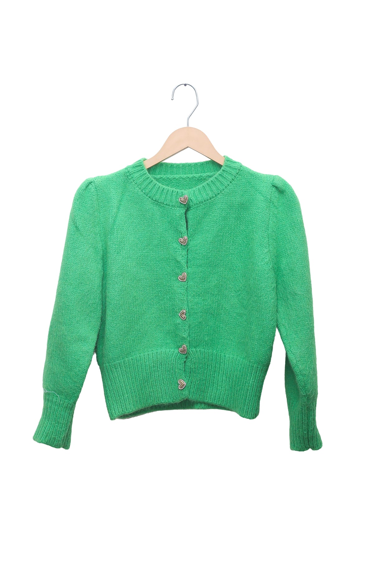 Emerald Heart Button Cardigan