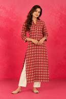Scarlet Gold Motif Kurti