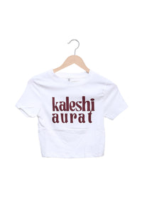 Kaleshi Aurat White Baby Tee