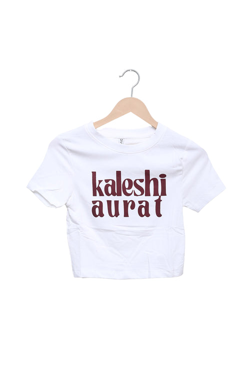 Kaleshi Aurat White Baby Tee