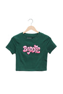 Forest Green Baddie Baby Tee