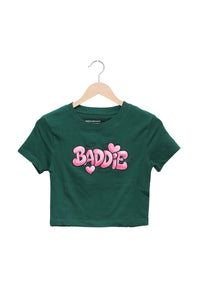 Forest Green Baddie Baby Tee