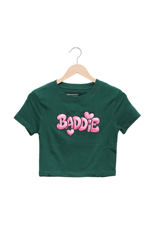 Forest Green Baddie Baby Tee