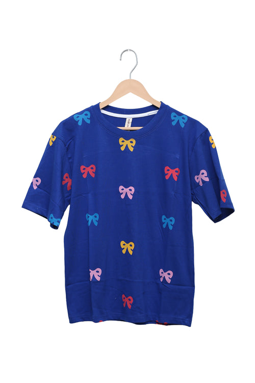 Cobalt Bow Party Relaxed Tee