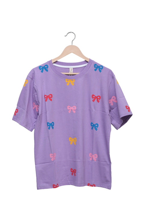 Lilac Bow Party Relaxed Tee