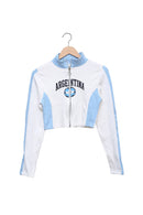 Argentina Sky Club Zip Crop Top