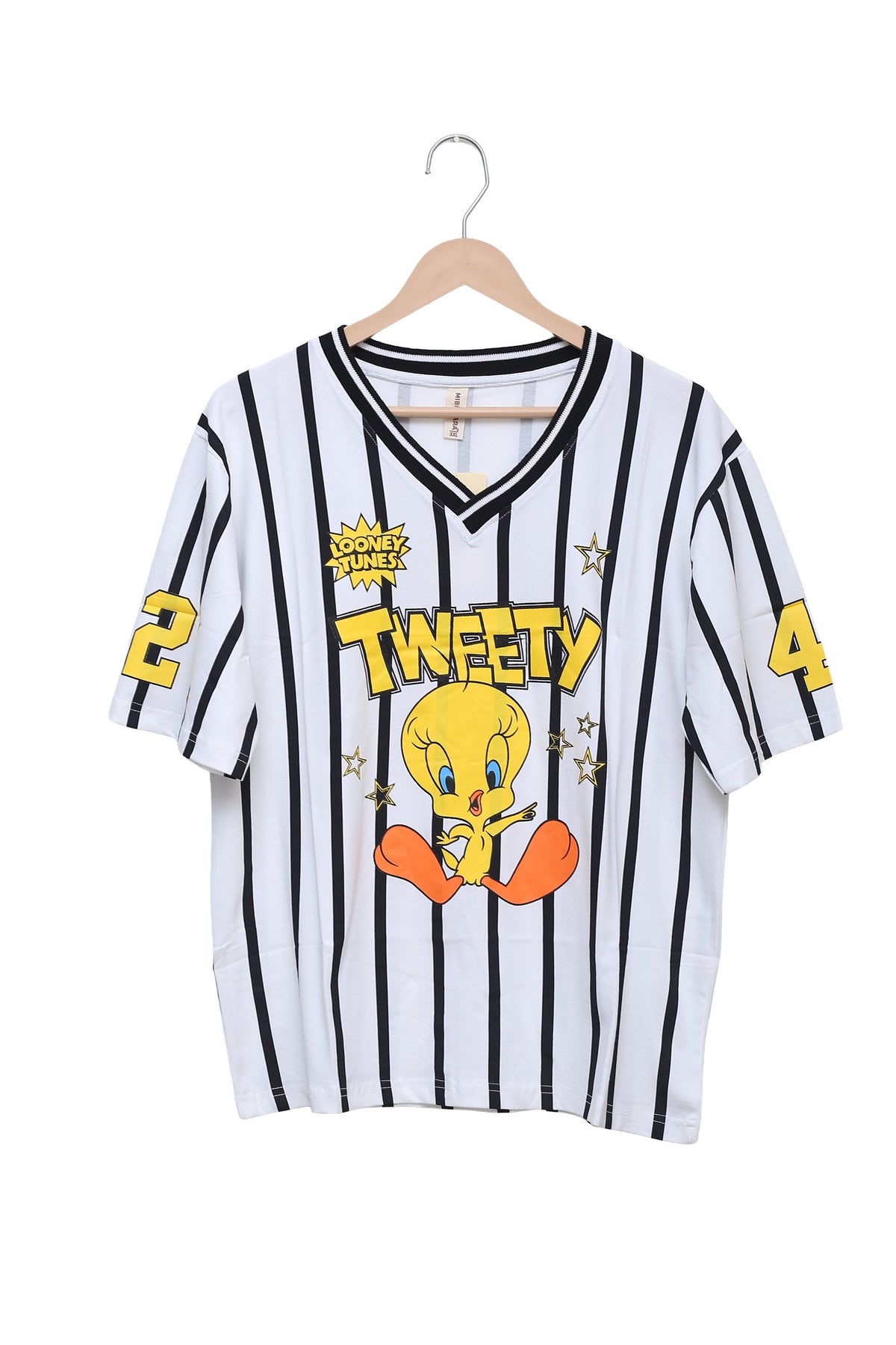 Tweety Main Character Stripe Jersey Tee