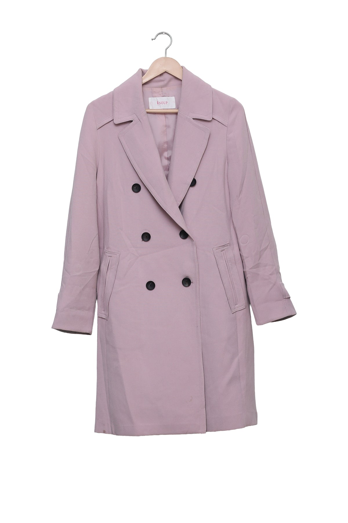 Dusty Lilac Soft Era Double Breasted Coat
