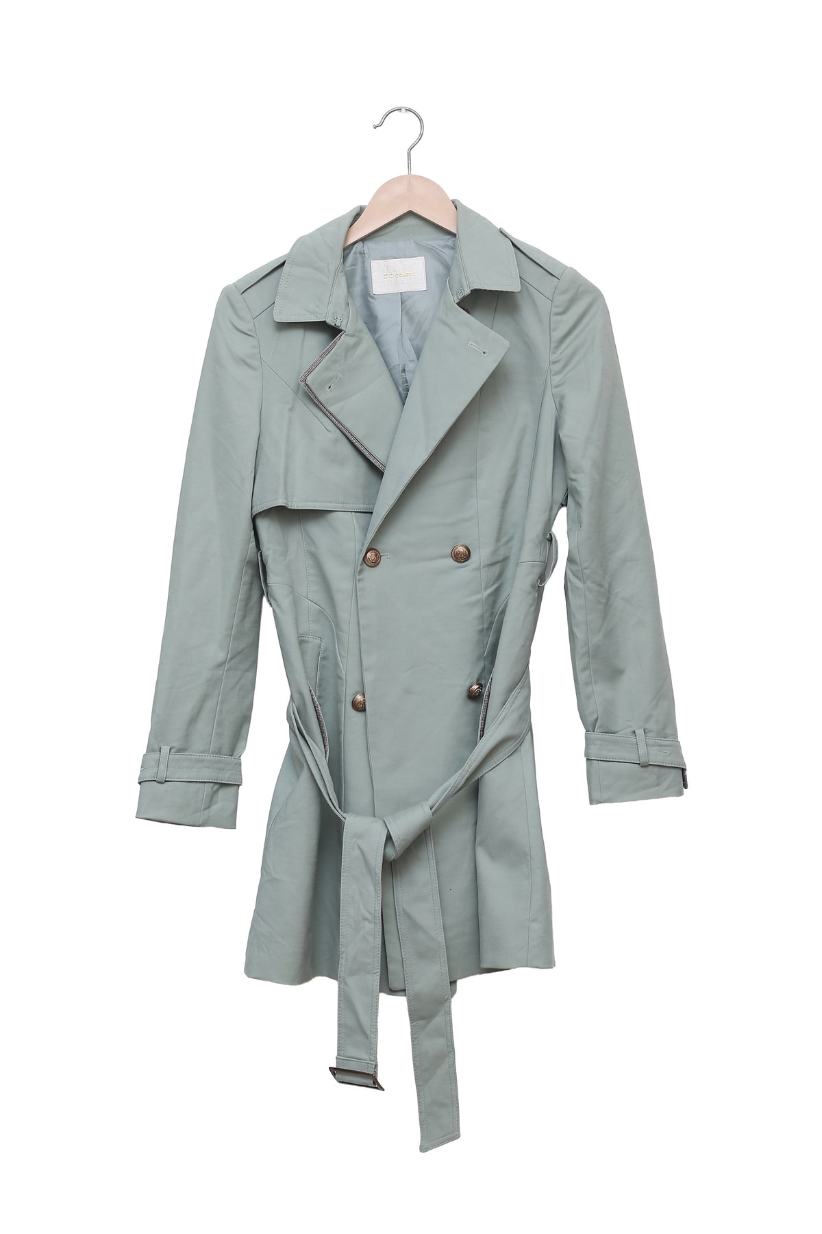 Sage Green Fresh Start Belted Trench