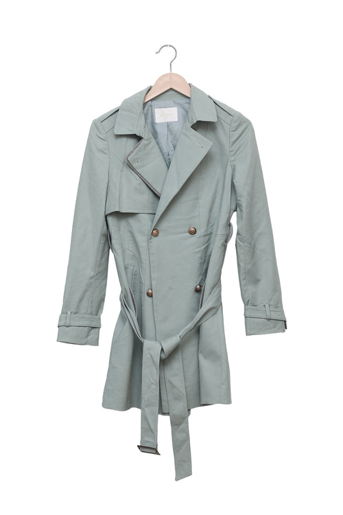 Sage Green Fresh Start Belted Trench