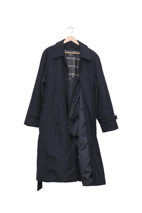 Navy Dark Academia Check Lined Coat (Unisex)