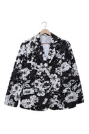 Monochrome Bloom Statement Blazer