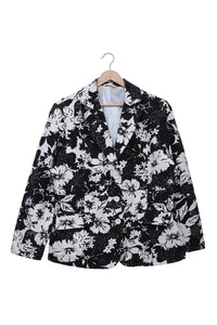 Monochrome Bloom Statement Blazer