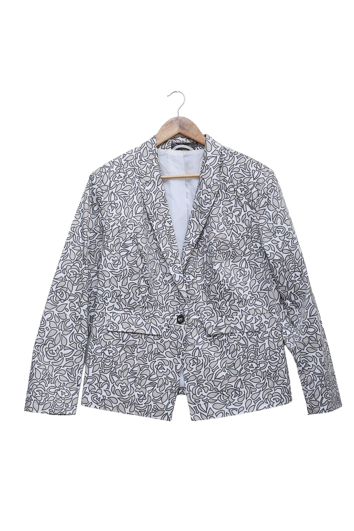 Ivory Floral Outline Blazer