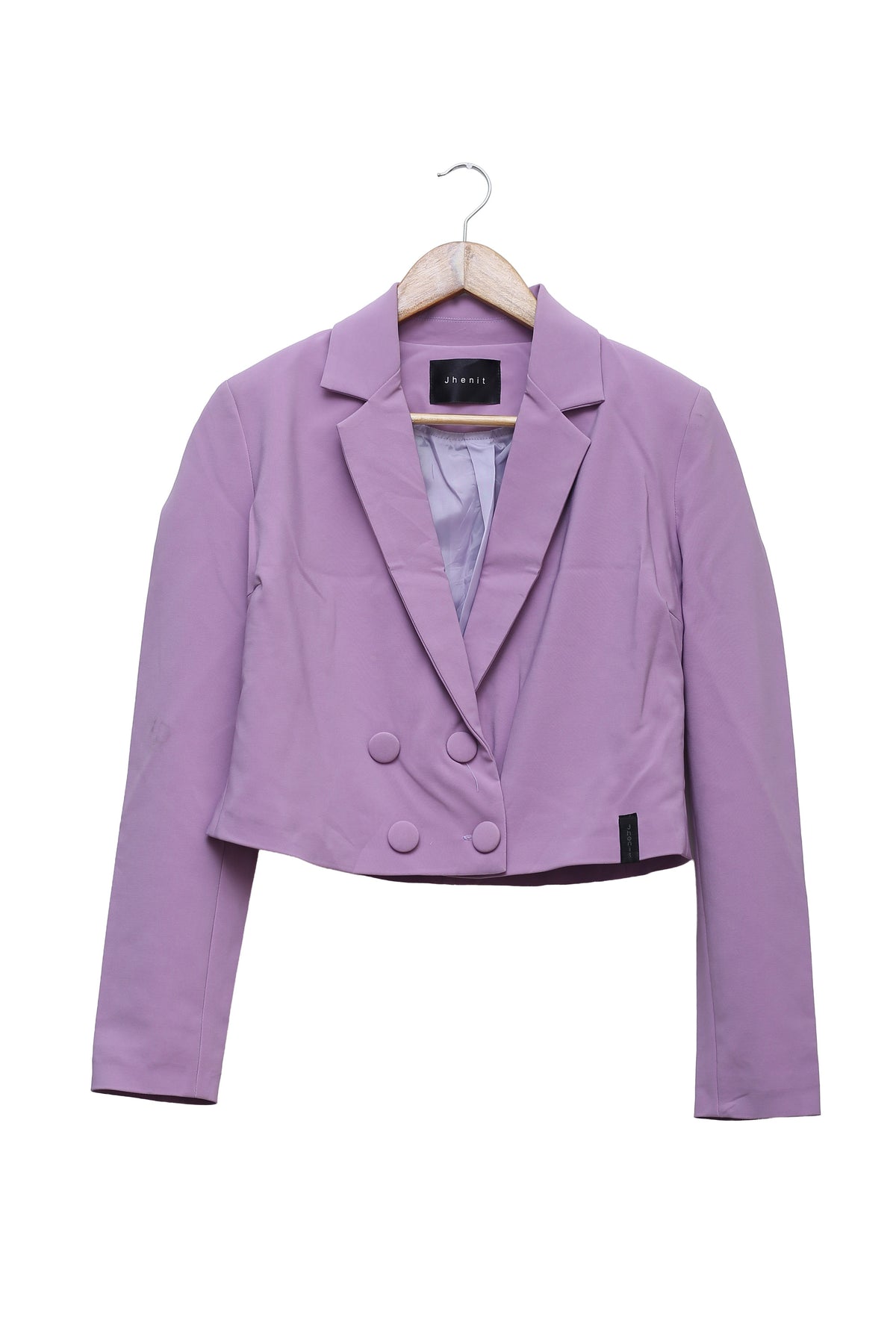 Lilac Double-Breasted Cropped Blazer
