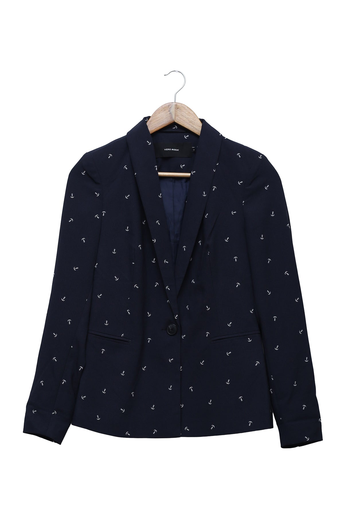 Navy Anchor Print Blazer