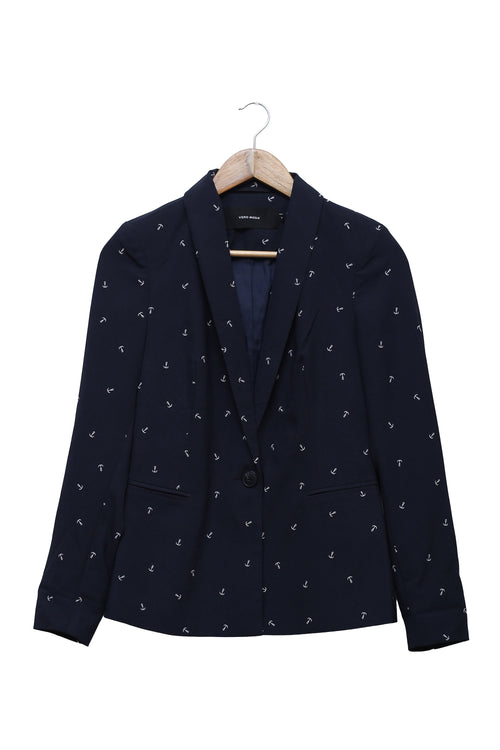 Navy Anchor Print Blazer
