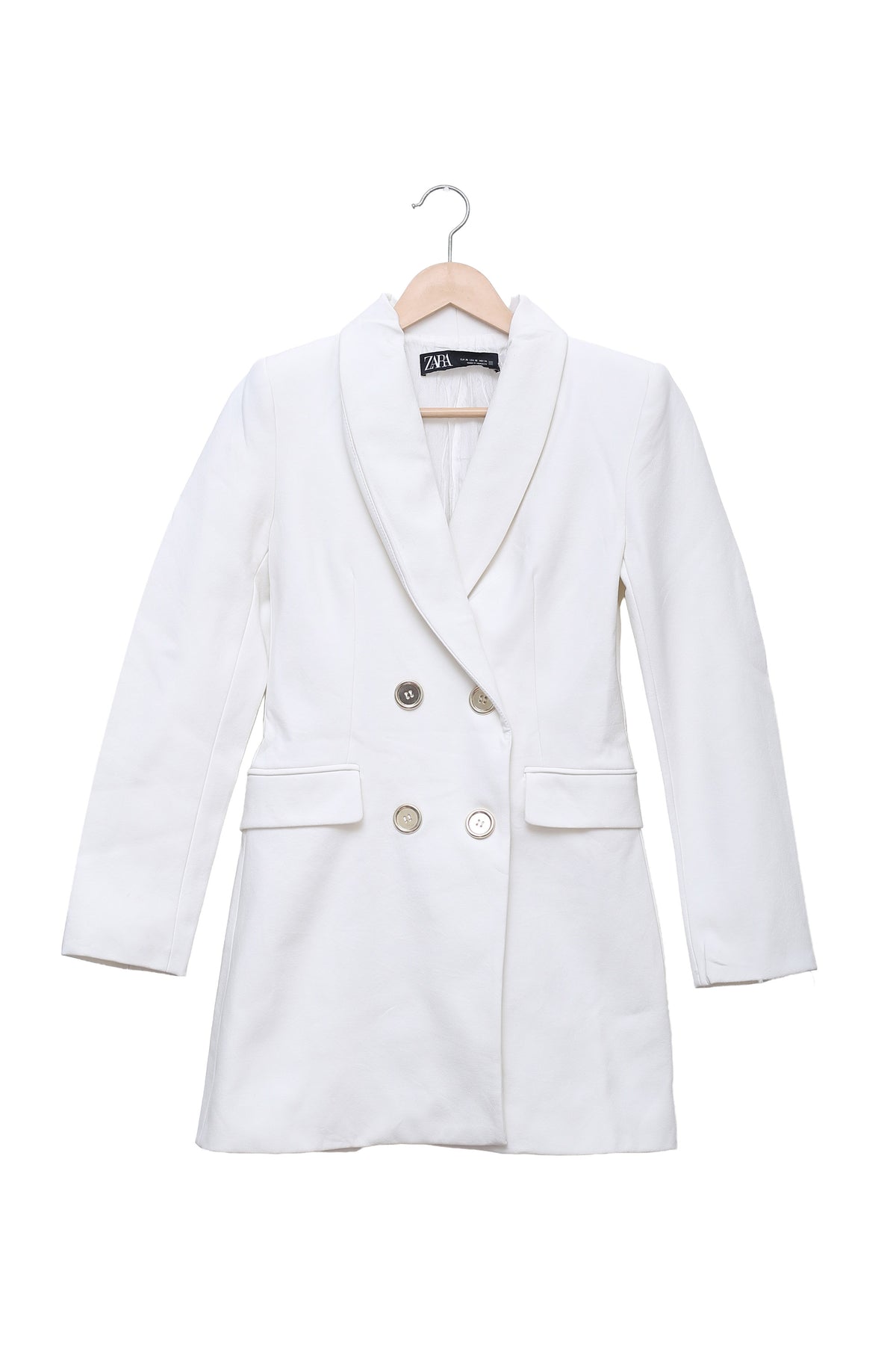 White Soft Power Shawl Collar Blazer