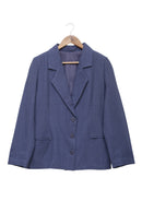 Slate Blue Academia Three Button Blazer