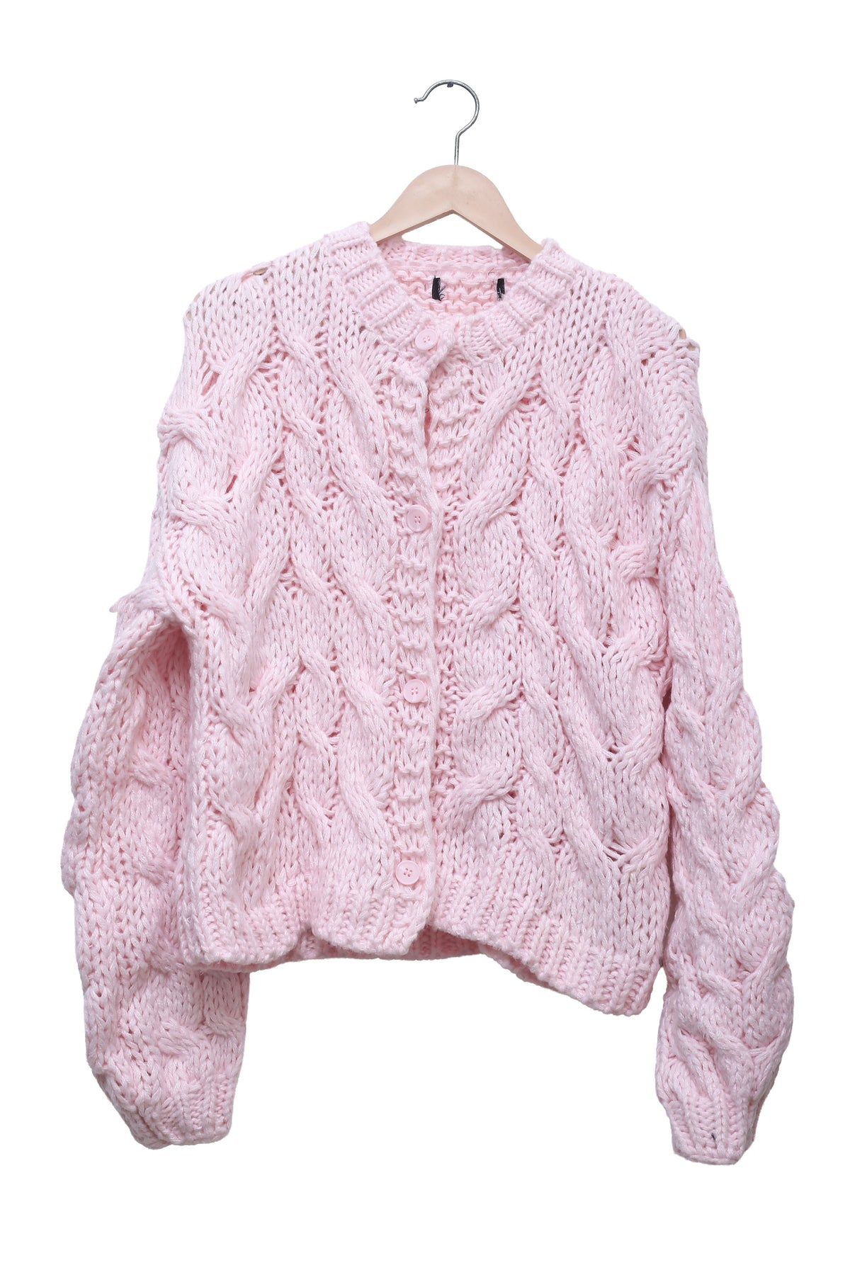 Blush Cable Knit Cardigan