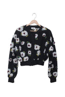 Noir Daisy Textured Cardigan