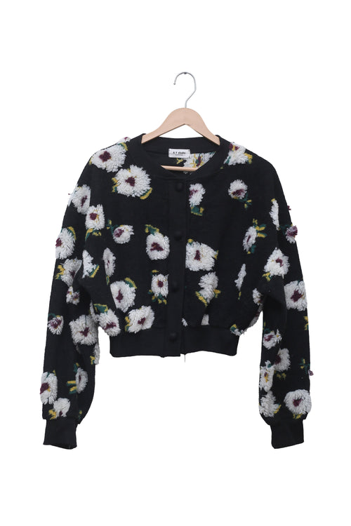 Noir Daisy Textured Cardigan