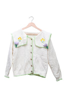 Garden Collar Embroidered Cardigan