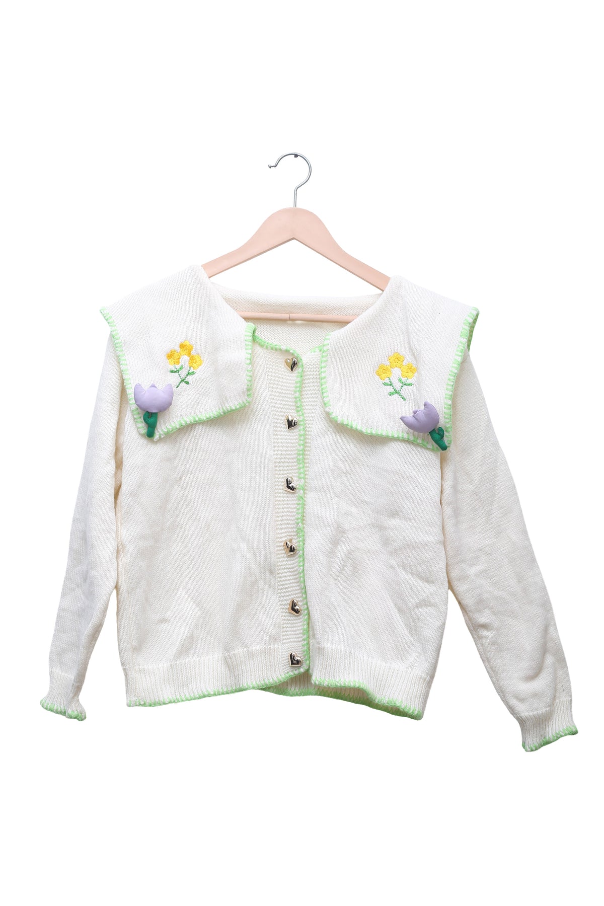 Garden Collar Embroidered Cardigan