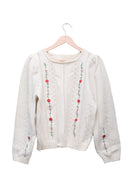 Ivory Rose Vine Knit Sweater