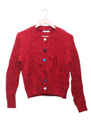 Crimson Heart Cable Cardigan