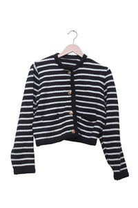 Monochrome Stripe Pocket Cardigan