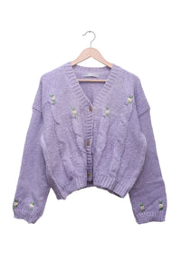Lilac Rose Cable Cardigan