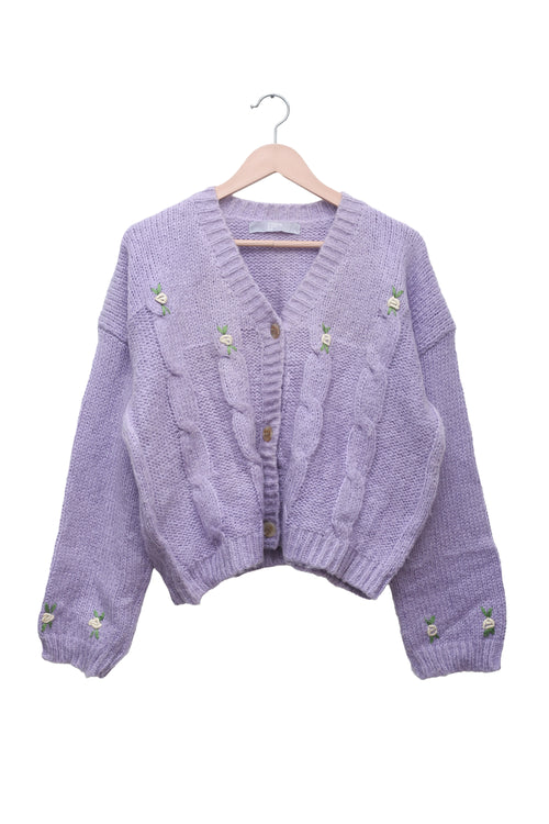 Lilac Rose Cable Cardigan
