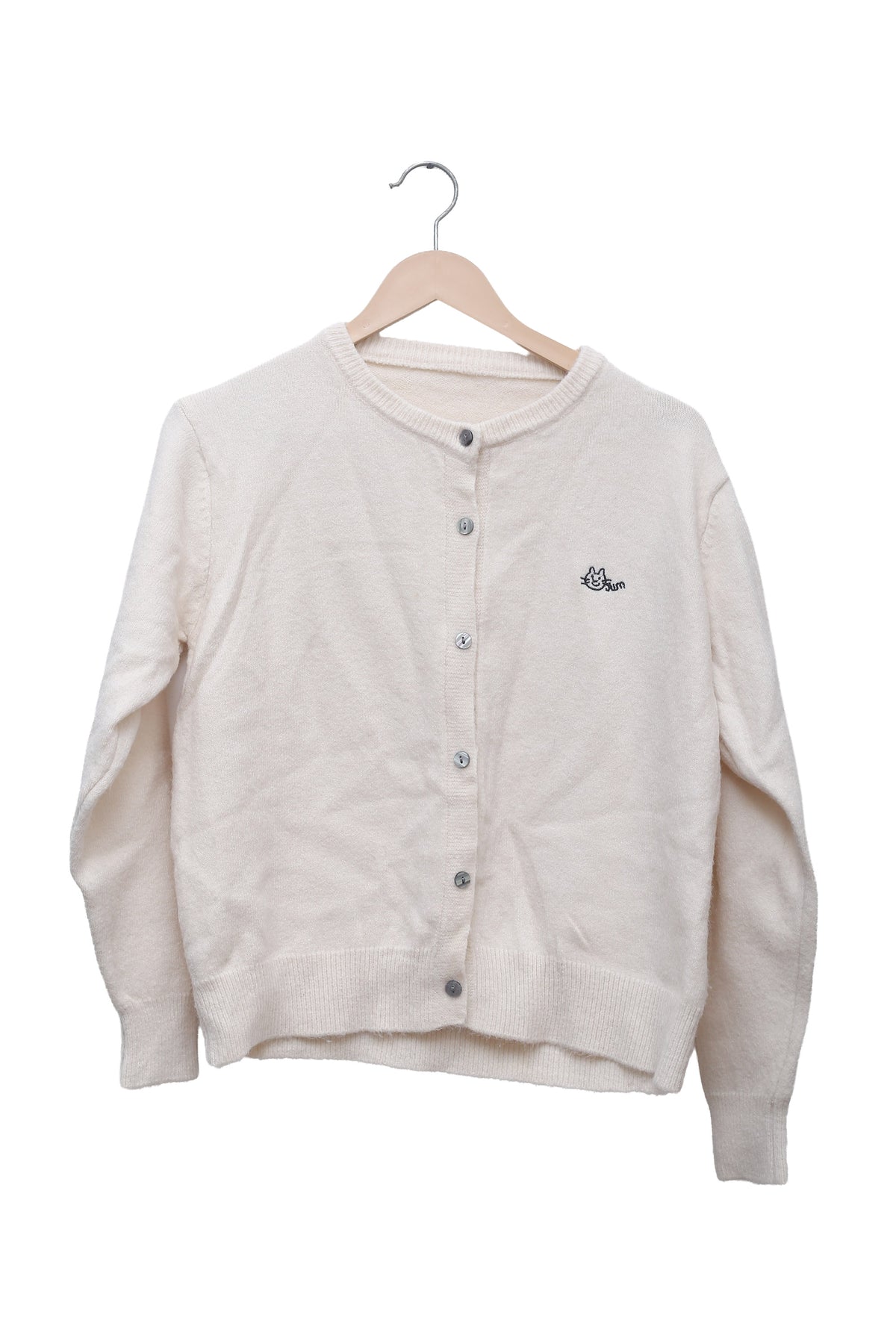 Ivory Minimal Button Cardigan