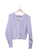 Soft Lilac Ribbed Cardigan