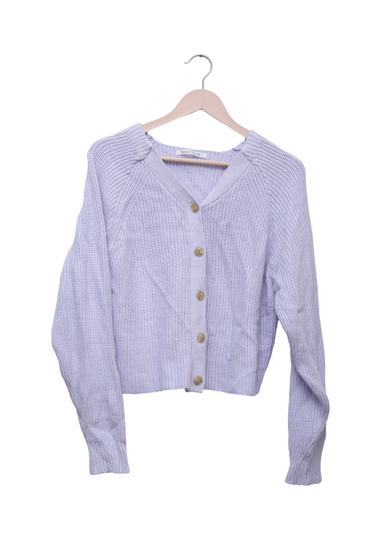 Soft Lilac Ribbed Cardigan