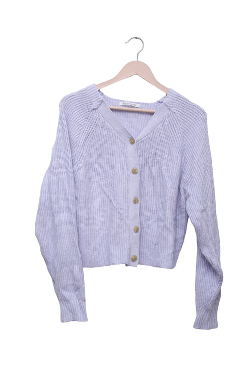 Soft Lilac Ribbed Cardigan