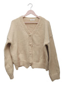 Almond Cozy Button Cardigan