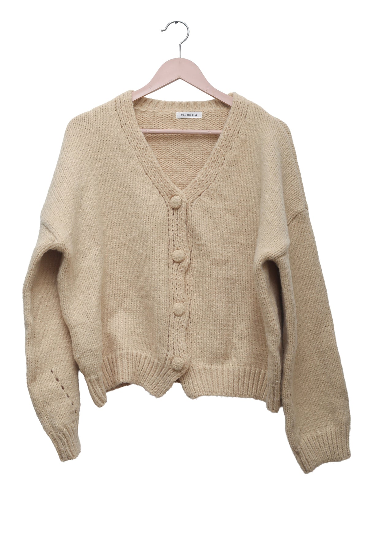Almond Cozy Button Cardigan